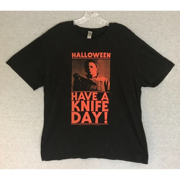 Gildan Other - Halloween Michael Myers Mens XL "Have A Knife Day" Black Short Sleeve Horror Tee